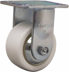 Hamilton - 4" Diam x 2" Wide x 5-5/8" OAH Top Plate Mount Rigid Caster - Polyolefin, 550 Lb Capacity, Delrin Bearing, 4 x 4-1/2" Plate - USA Tool & Supply