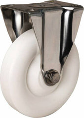 Hamilton - 5" Diam x 1-3/8" Wide x 6-1/4" OAH Top Plate Mount Rigid Caster - Polyolefin, 300 Lb Capacity, Plain Bore Bearing, 2-3/8 x 3-5/8" Plate - USA Tool & Supply