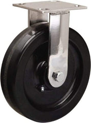 Hamilton - 8" Diam x 2" Wide x 9-1/2" OAH Top Plate Mount Rigid Caster - Phenolic, 800 Lb Capacity, Delrin Bearing, 3-3/4 x 4-1/2" Plate - USA Tool & Supply
