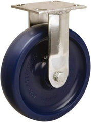 Hamilton - 8" Diam x 2" Wide x 9-1/2" OAH Top Plate Mount Rigid Caster - Polyurethane, 800 Lb Capacity, Delrin Bearing, 3-3/4 x 4-1/2" Plate - USA Tool & Supply