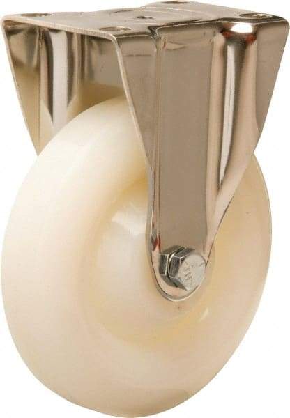 Hamilton - 5" Diam x 1-1/4" Wide x 6-1/4" OAH Top Plate Mount Rigid Caster - Nylon, 325 Lb Capacity, Plain Bore Bearing, 2-3/8 x 3-5/8" Plate - USA Tool & Supply
