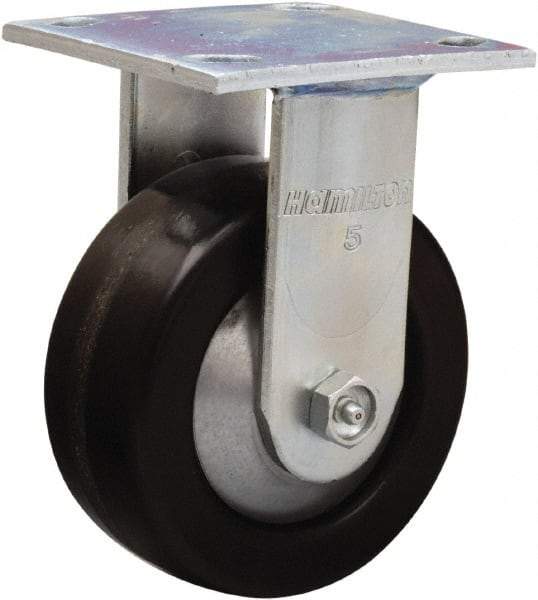 Hamilton - 5" Diam x 2" Wide x 6-1/2" OAH Top Plate Mount Rigid Caster - Phenolic, 1,000 Lb Capacity, Straight Roller Bearing, 4 x 4-1/2" Plate - USA Tool & Supply