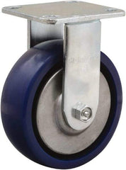 Hamilton - 6" Diam x 2" Wide x 7-1/2" OAH Top Plate Mount Rigid Caster - Polyurethane, 900 Lb Capacity, Sealed Precision Ball Bearing, 4 x 4-1/2" Plate - USA Tool & Supply