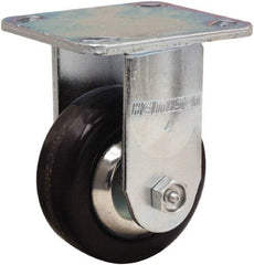 Hamilton - 4" Diam x 1-1/2" Wide x 5-5/8" OAH Top Plate Mount Rigid Caster - Phenolic, 600 Lb Capacity, Straight Roller Bearing, 4 x 4-1/2" Plate - USA Tool & Supply