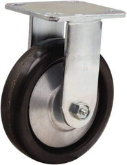 Hamilton - 6" Diam x 1-1/2" Wide x 7-1/2" OAH Top Plate Mount Rigid Caster - Phenolic, 800 Lb Capacity, Straight Roller Bearing, 4 x 4-1/2" Plate - USA Tool & Supply