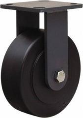 Hamilton - 6" Diam x 2" Wide x 7-1/2" OAH Top Plate Mount Rigid Caster - Nylon, 2,000 Lb Capacity, Sealed Precision Ball Bearing, 4 x 4-1/2" Plate - USA Tool & Supply