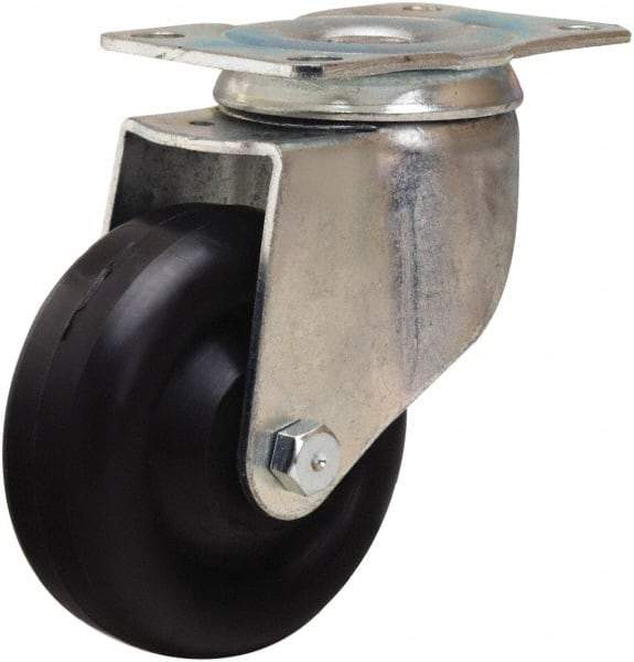 Hamilton - 3-1/2" Diam x 1-3/8" Wide x 4-13/16" OAH Top Plate Mount Swivel Caster - Polyolefin, 260 Lb Capacity, Plain Bore Bearing, 2-1/2 x 3-3/4" Plate - USA Tool & Supply