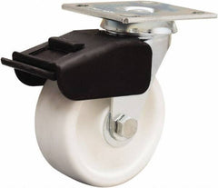 Hamilton - 5" Diam x 2" Wide x 6-1/2" OAH Top Plate Mount Swivel Caster - Polyolefin, 650 Lb Capacity, Delrin Bearing, 4 x 4-1/2" Plate - USA Tool & Supply