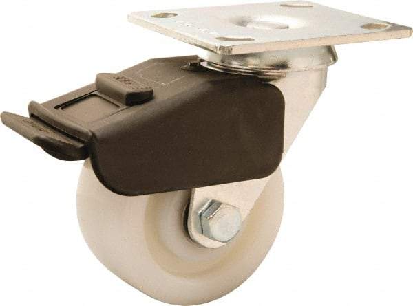 Hamilton - 4" Diam x 2" Wide x 5-5/8" OAH Top Plate Mount Swivel Caster - Nylon, 800 Lb Capacity, Precision Ball Bearing, 4 x 4-1/2" Plate - USA Tool & Supply
