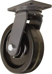 Hamilton - 10" Diam x 3" Wide x 12-1/2" OAH Top Plate Mount Swivel Caster - Phenolic, 2,900 Lb Capacity, Tapered Roller Bearing, 5-1/4 x 7-1/4" Plate - USA Tool & Supply
