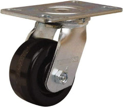 Hamilton - 4" Diam x 2" Wide x 5-5/8" OAH Top Plate Mount Swivel Caster - Phenolic, 800 Lb Capacity, Straight Roller Bearing, 4-1/2 x 6-1/4" Plate - USA Tool & Supply