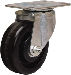 Hamilton - 4" Diam x 1-1/2" Wide x 5-1/16" OAH Top Plate Mount Swivel Caster - Phenolic, 375 Lb Capacity, Straight Roller Bearing, 3-1/8 x 4-1/8" Plate - USA Tool & Supply