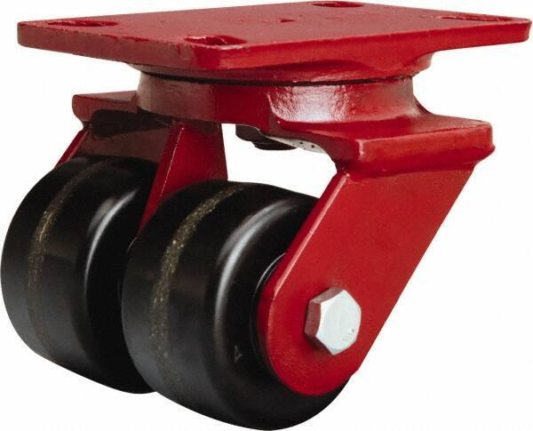 Hamilton - 3-1/4" Diam x 2" Wide x 5-1/4" OAH Top Plate Mount Swivel Caster - Phenolic, 1,400 Lb Capacity, Straight Roller Bearing, 4-1/2 x 6-1/2" Plate - USA Tool & Supply