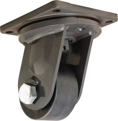 Hamilton - 6" Diam x 3" Wide x 10" OAH Top Plate Mount Swivel Caster - Nylon, 5,400 Lb Capacity, Precision Ball Bearing, 8-1/2 x 8-1/2" Plate - USA Tool & Supply