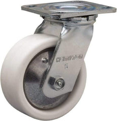 Hamilton - 5" Diam x 2" Wide x 6-1/2" OAH Top Plate Mount Swivel Caster - Polyolefin, 650 Lb Capacity, Delrin Bearing, 4 x 4-1/2" Plate - USA Tool & Supply