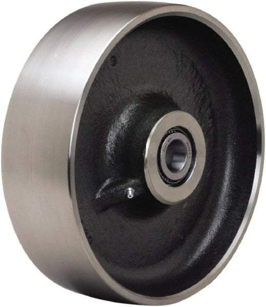 Hamilton - 10 Inch Diameter x 3 Inch Wide, Forged Steel Caster Wheel - 6,500 Lb. Capacity, 3-1/4 Inch Hub Length, 2-3/16 Inch Axle Diameter, Plain Bore Bearing - USA Tool & Supply