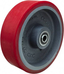 Hamilton - 10 Inch Diameter x 3 Inch Wide, Polyurethane on Cast Iron Caster Wheel - 3,600 Lb. Capacity, 3-1/4 Inch Hub Length, 3/4 Inch Axle Diameter, Precision Ball Bearing - USA Tool & Supply