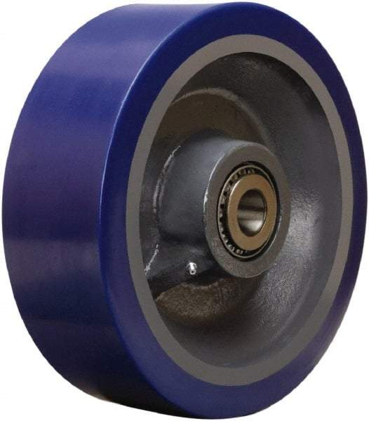 Hamilton - 12 Inch Diameter x 4 Inch Wide, Polyurethane on Forged Steel Caster Wheel - 6,000 Lb. Capacity, 4-1/4 Inch Hub Length, 1-1/4 Inch Axle Diameter, Sealed Precision Ball Bearing - USA Tool & Supply