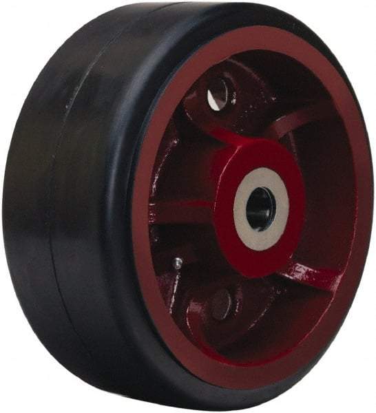 Hamilton - 12 Inch Diameter x 5 Inch Wide, Rubber on Cast Iron Caster Wheel - 2,050 Lb. Capacity, 5-1/4 Inch Hub Length, 2-7/16 Inch Axle Diameter, Plain Bore Bearing - USA Tool & Supply