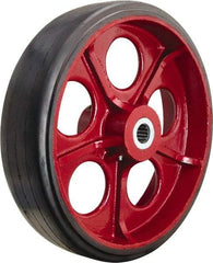 Hamilton - 18 Inch Diameter x 5 Inch Wide, Rubber on Cast Iron Caster Wheel - 2,800 Lb. Capacity, 5-1/4 Inch Hub Length, 1-3/4 Inch Axle Diameter, Straight Roller Bearing - USA Tool & Supply
