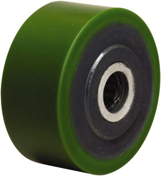 Hamilton - 3-1/4 Inch Diameter x 1-1/2 Inch Wide, Polyurethane on Cast Iron Caster Wheel - 475 Lb. Capacity, 1-5/8 Inch Hub Length, 3/4 Inch Axle Diameter, Straight Roller Bearing - USA Tool & Supply