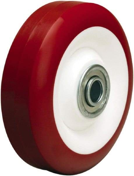 Hamilton - 4 Inch Diameter x 1-3/8 Inch Wide, Polyurethane on Polypropylene Caster Wheel - 400 Lb. Capacity, 1-5/8 Inch Hub Length, 3/8 Inch Axle Diameter, Ball Bearing - USA Tool & Supply