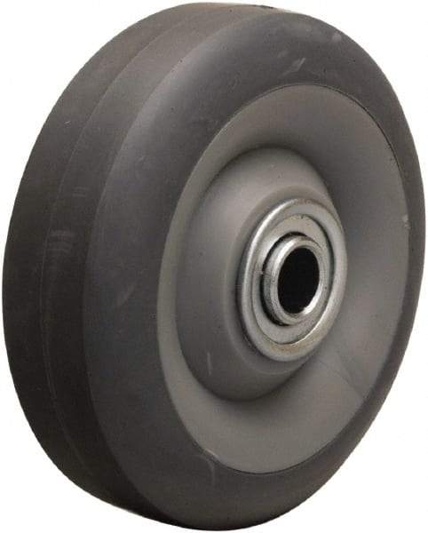 Hamilton - 4 Inch Diameter x 1-3/8 Inch Wide, Rubber on Thermoplastic Caster Wheel - 250 Lb. Capacity, 1-1/2 Inch Hub Length, 1/2 Inch Axle Diameter, Delrin Bearing - USA Tool & Supply