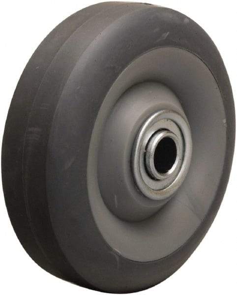 Hamilton - 4 Inch Diameter x 1-3/8 Inch Wide, Rubber on Thermoplastic Caster Wheel - 250 Lb. Capacity, 1-5/8 Inch Hub Length, 1/2 Inch Axle Diameter, Ball Bearing - USA Tool & Supply