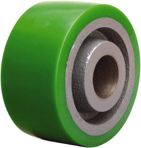 Hamilton - 4 Inch Diameter x 2 Inch Wide, Polyurethane on Cast Iron Caster Wheel - 750 Lb. Capacity, 2-1/4 Inch Hub Length, 1-7/16 Inch Axle Diameter, Plain Bore Bearing - USA Tool & Supply
