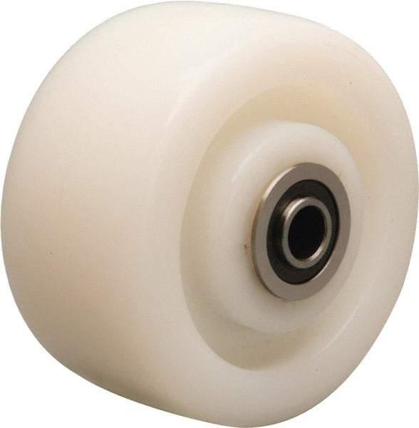 Hamilton - 4 Inch Diameter x 2 Inch Wide, Nylon Caster Wheel - 800 Lb. Capacity, 2-3/16 Inch Hub Length, 1/2 Inch Axle Diameter, Sealed Precision Ball Bearing - USA Tool & Supply
