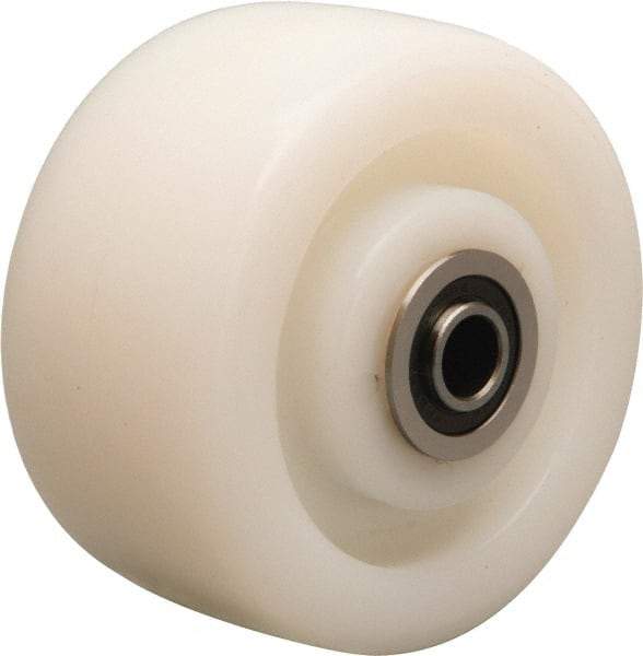 Hamilton - 4 Inch Diameter x 2 Inch Wide, Nylon Caster Wheel - 800 Lb. Capacity, 2-3/16 Inch Hub Length, 1/2 Inch Axle Diameter, Stainless Steel Precision Ball Bearing - USA Tool & Supply