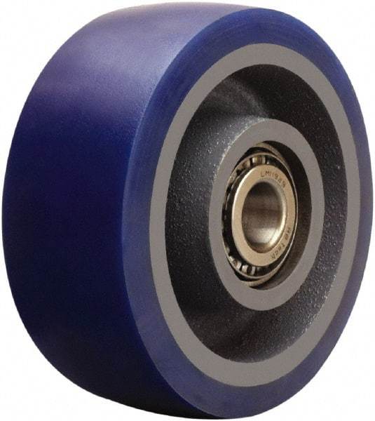 Hamilton - 5 Inch Diameter x 2 Inch Wide, Polyurethane on Cast Iron Caster Wheel - 840 Lb. Capacity, 2-1/4 Inch Hub Length, 3/4 Inch Axle Diameter, Tapered Roller Bearing - USA Tool & Supply