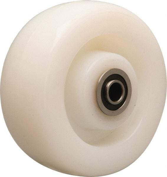 Hamilton - 5 Inch Diameter x 2 Inch Wide, Nylon Caster Wheel - 900 Lb. Capacity, 2-3/16 Inch Hub Length, 1/2 Inch Axle Diameter, Stainless Steel Precision Ball Bearing - USA Tool & Supply