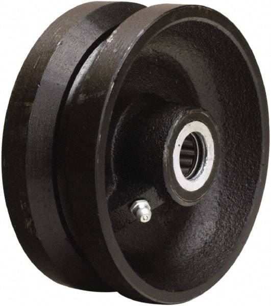 Hamilton - 5 Inch Diameter x 2 Inch Wide, Cast Iron Caster Wheel - 800 Lb. Capacity, 2-3/16 Inch Hub Length, 5/8 Inch Axle Diameter, Straight Roller Bearing - USA Tool & Supply