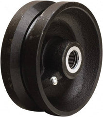 Hamilton - 5 Inch Diameter x 2 Inch Wide, Cast Iron Caster Wheel - 800 Lb. Capacity, 2-3/16 Inch Hub Length, 1/2 Inch Axle Diameter, Straight Roller Bearing - USA Tool & Supply