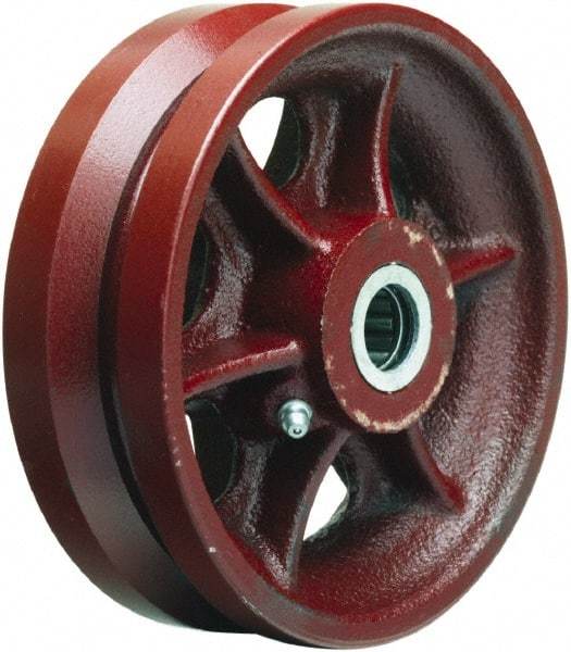 Hamilton - 6 Inch Diameter x 2 Inch Wide, Cast Iron Caster Wheel - 1,000 Lb. Capacity, 2-1/4 Inch Hub Length, 5/8 Inch Axle Diameter, Straight Roller Bearing - USA Tool & Supply