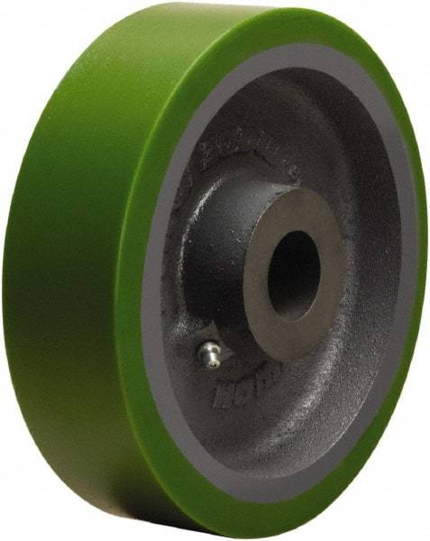 Hamilton - 8 Inch Diameter x 2 Inch Wide, Polyurethane on Cast Iron Caster Wheel - 1,500 Lb. Capacity, 2-1/4 Inch Hub Length, 1-7/16 Inch Axle Diameter, Plain Bore Bearing - USA Tool & Supply