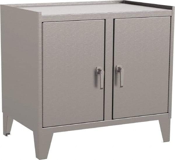 Jamco - 2 Shelf Locking Storage Cabinet - Stainless Steel, 36" Wide x 18" Deep x 34" High - USA Tool & Supply