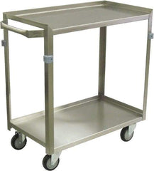 Jamco - 600 Lb Capacity, 48" Wide x 22" Long x 34" High Shelf Cart - 2 Shelf, Stainless Steel, 4 Swivel Casters - USA Tool & Supply