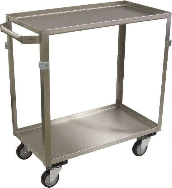 Jamco - 600 Lb Capacity, 22" Wide x 36" Long x 34" High Service Cart - 2 Shelf, Stainless Steel, 4 Swivel Casters - USA Tool & Supply