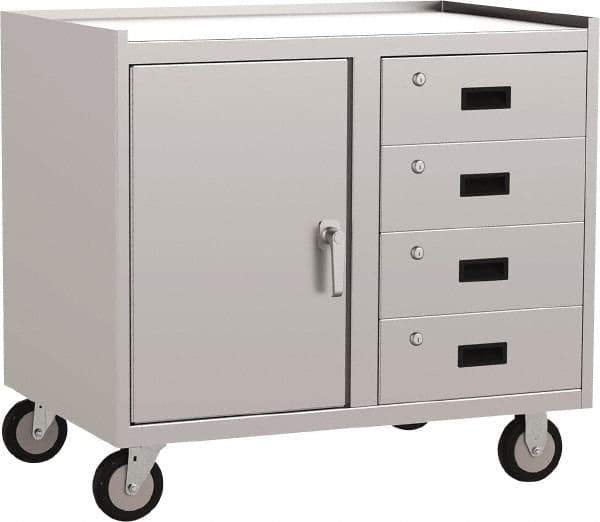 Jamco - 36" Wide x 34" High x 18" Deep, Mobile Closed Cabinet - 1,200 Lb Capacity, 24" Shelf Clearance - USA Tool & Supply