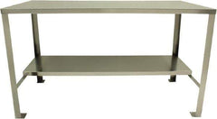 Jamco - 60 Wide x 30" Deep x 35" High, 14 Gauge Stainless Steel Workbench - 14 Gauge Stainless Steel Top, Angle Legs, Stainless - USA Tool & Supply