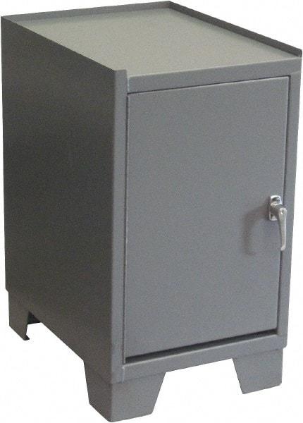Jamco - 2 Shelf Locking Storage Cabinet - Steel, 24" Wide x 18" Deep x 33" High, Gray - USA Tool & Supply
