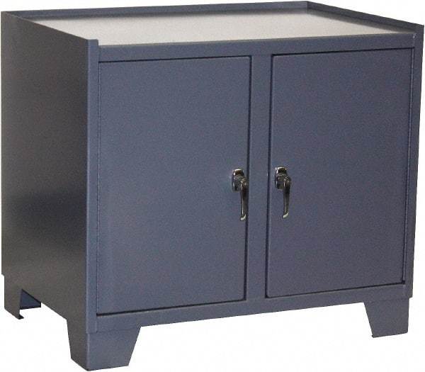 Jamco - 2 Shelf Locking Storage Cabinet - Steel, 36" Wide x 24" Deep x 33" High, Gray - USA Tool & Supply