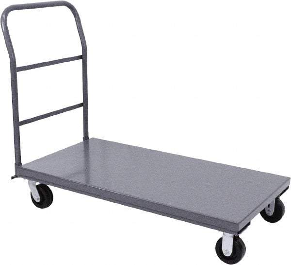Jamco - 2,000 Lb Capacity Platform Truck - Steel Deck, 48" OAW, 9" Platform Height, Phenolic Casters - USA Tool & Supply