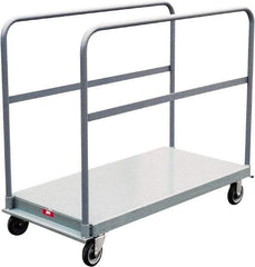 Jamco - 1,200 Lb Capacity Platform Truck - Steel Deck, 48" OAW, 9" Platform Height, Urethane Casters - USA Tool & Supply