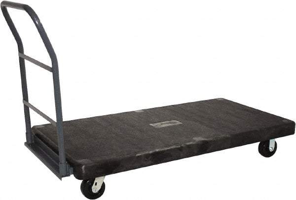 Jamco - 2,500 Lb Capacity Platform Truck - Structural Foam Deck, 48" OAW, 10" Platform Height, Phenolic Casters - USA Tool & Supply