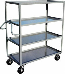 Jamco - 3,000 Lb Capacity, 4 Shelf, Steel Stock Truck - 24" Long x 36" Wide x 60" High, 6" Diam Phenolic Wheels - USA Tool & Supply