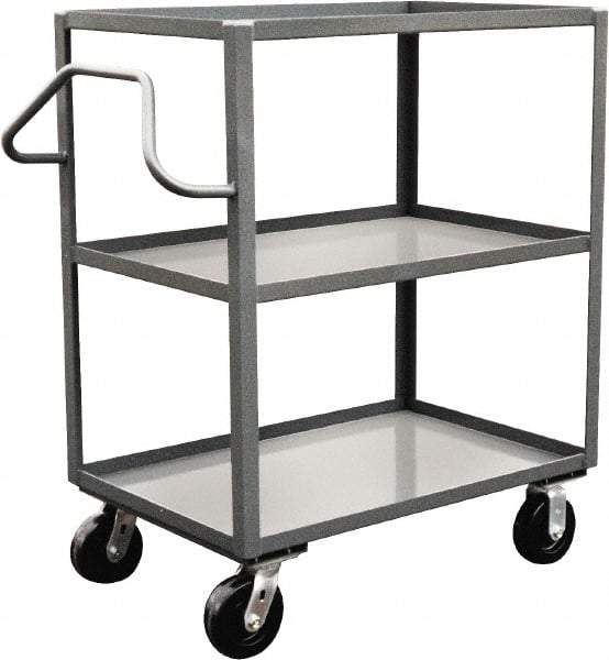 Jamco - 3,000 Lb Capacity, 3 Shelf, Steel Stock Truck - 36" Long x 72" Wide x 48" High, 6" Diam Phenolic Wheels - USA Tool & Supply