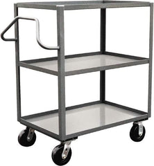 Jamco - 3,000 Lb Capacity, 3 Shelf, Steel Stock Truck - 36" Long x 72" Wide x 48" High, 6" Diam Phenolic Wheels - USA Tool & Supply